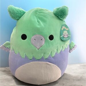 Squishmallows Green and Purple Plush Bird